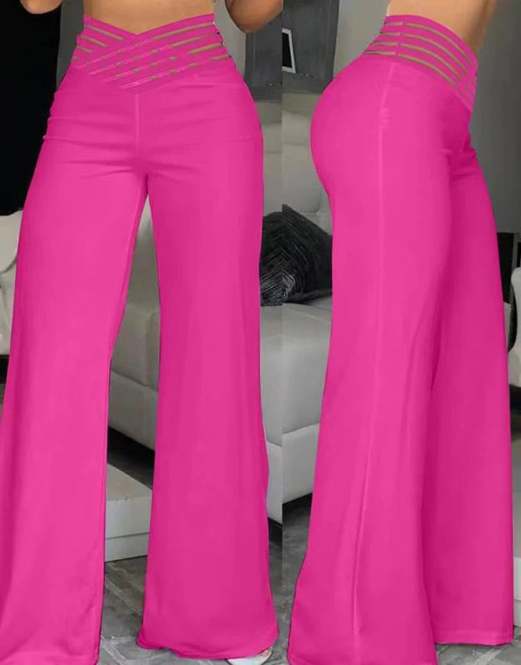 Elegant High Waist Flared Women Pants