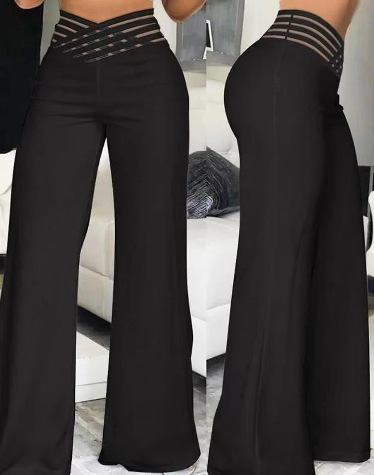 Elegant High Waist Flared Women Pants