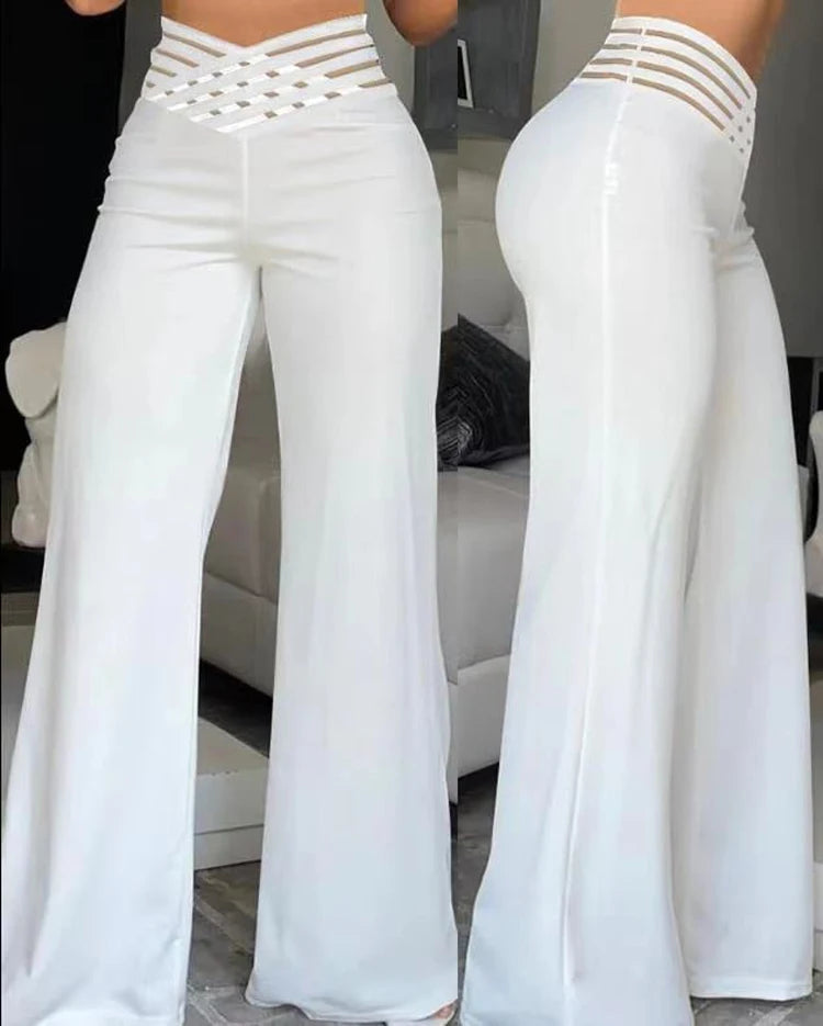 Elegant High Waist Flared Women Pants