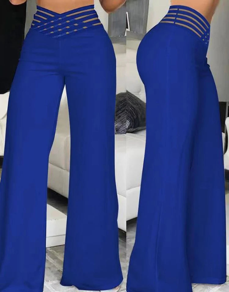 Elegant High Waist Flared Women Pants