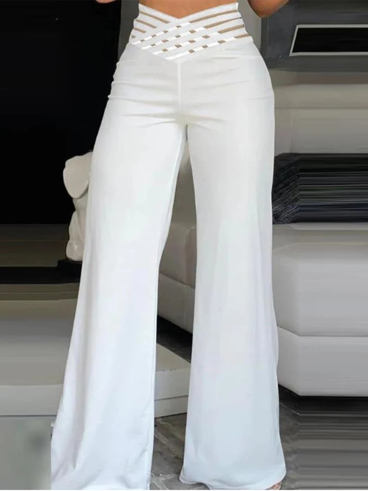 Elegant High Waist Flared Women Pants