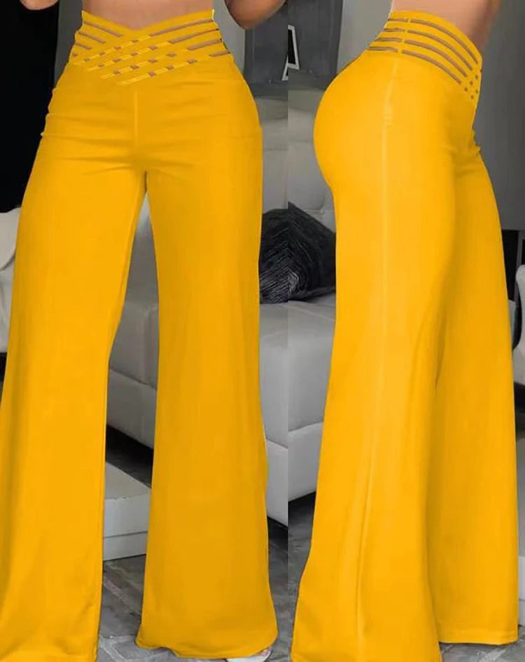 Elegant High Waist Flared Women Pants