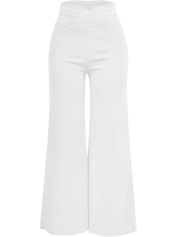 Elegant High Waist Flared Women Pants