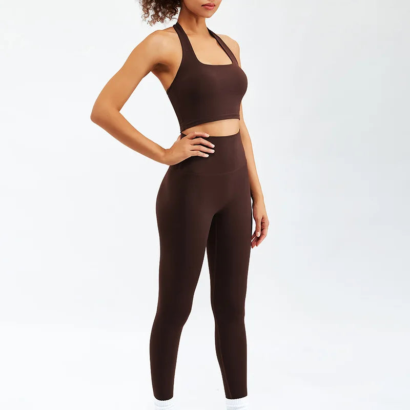 Sport Yoga Set Soft And Breathable High Waist Fitness Gym Suit Sportwear