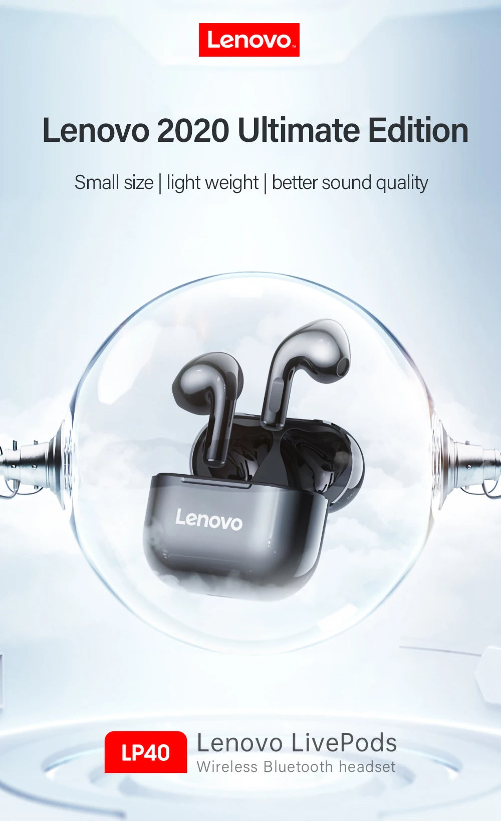 Original Lenovo LP40 wireless headphones