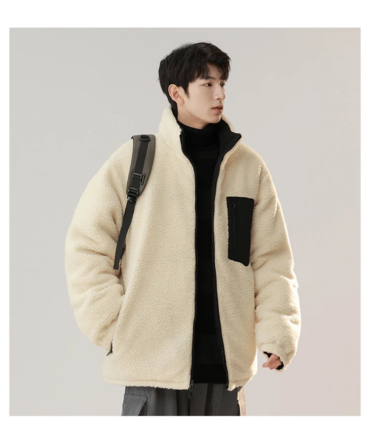 Winter Men Lamb Wool Outdoor Jackets