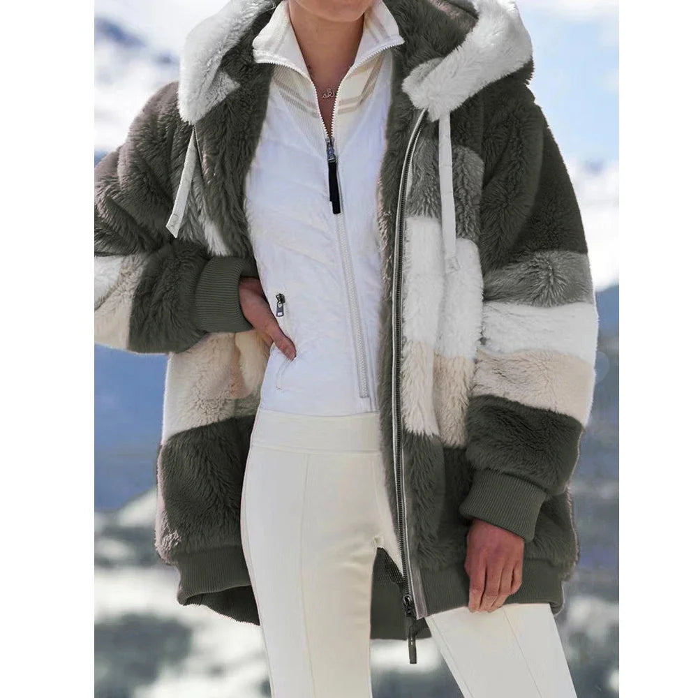 Winter Fashion Women's Coat 2025 Hooded Zipper Ladies Jacket