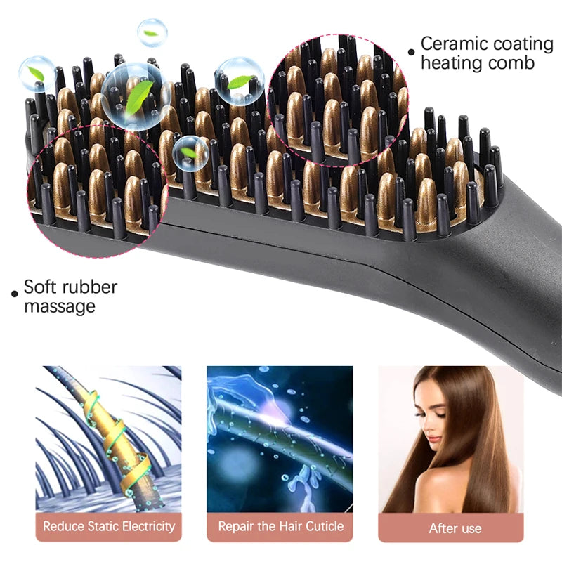 Men Beard Hair Straightening Brush