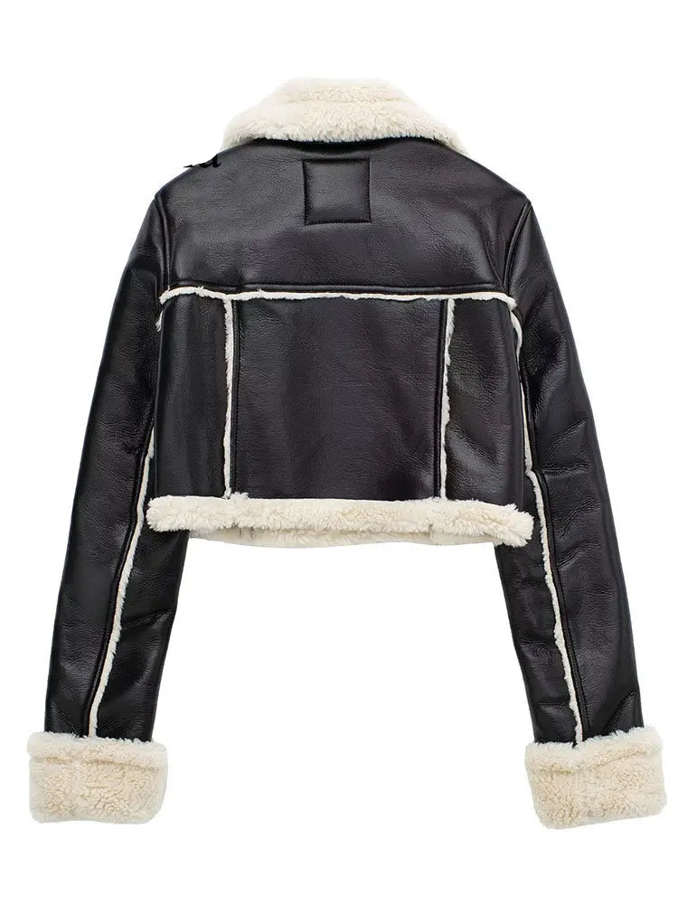 Women Fashion Solid Front Zipper Jacket