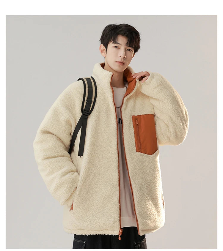 Winter Men Lamb Wool Outdoor Jackets