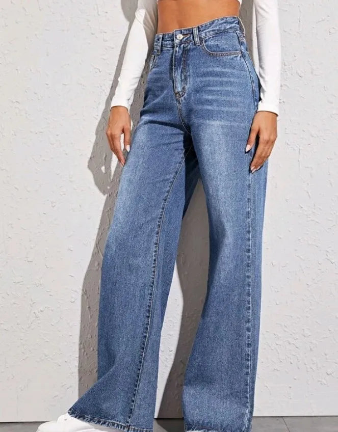 Women Denim Wide Leg Pants Jeans