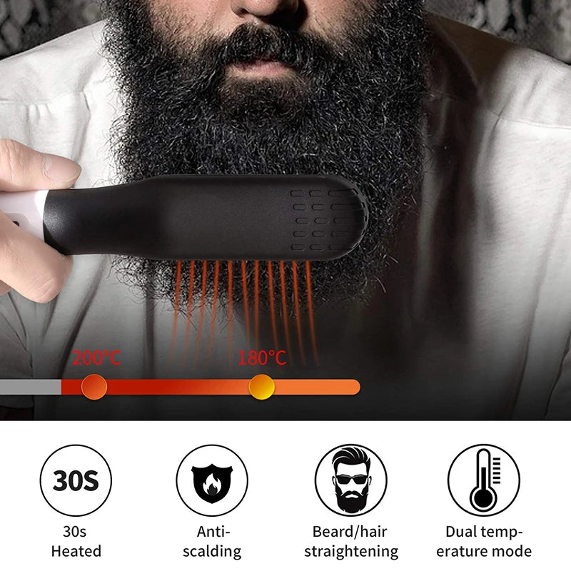 Men Beard Hair Straightening Brush