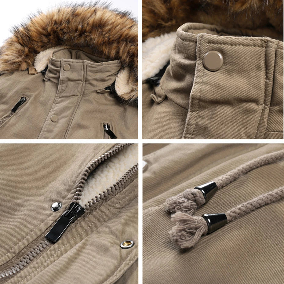 Winter Fleece Jacket Men Thick Cargo Jacket Coat Autumn Winter Warm Coat Male Fashion