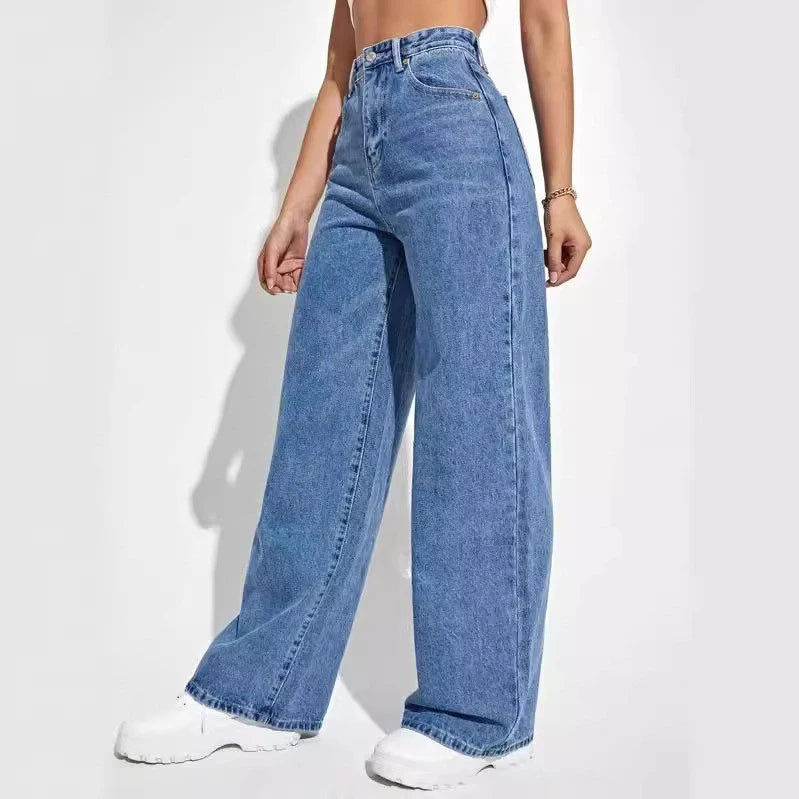 European and American loose Denim wide leg pants