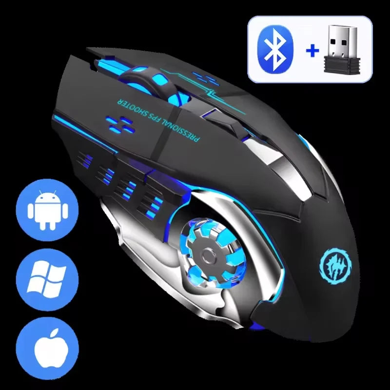 Rechargeable Wireless Mouse Gaming Computer Silent Bluetooth Mouse