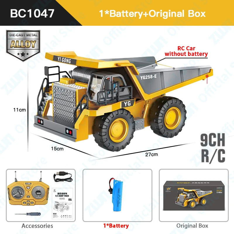 Remote Control Excavator Dump Truck RC Model Car Toy