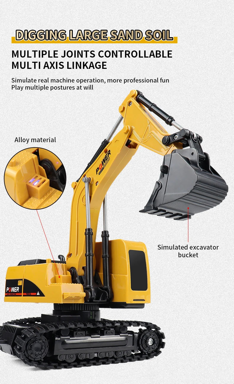 Remote Control Excavator Dump Truck RC Model Car Toy