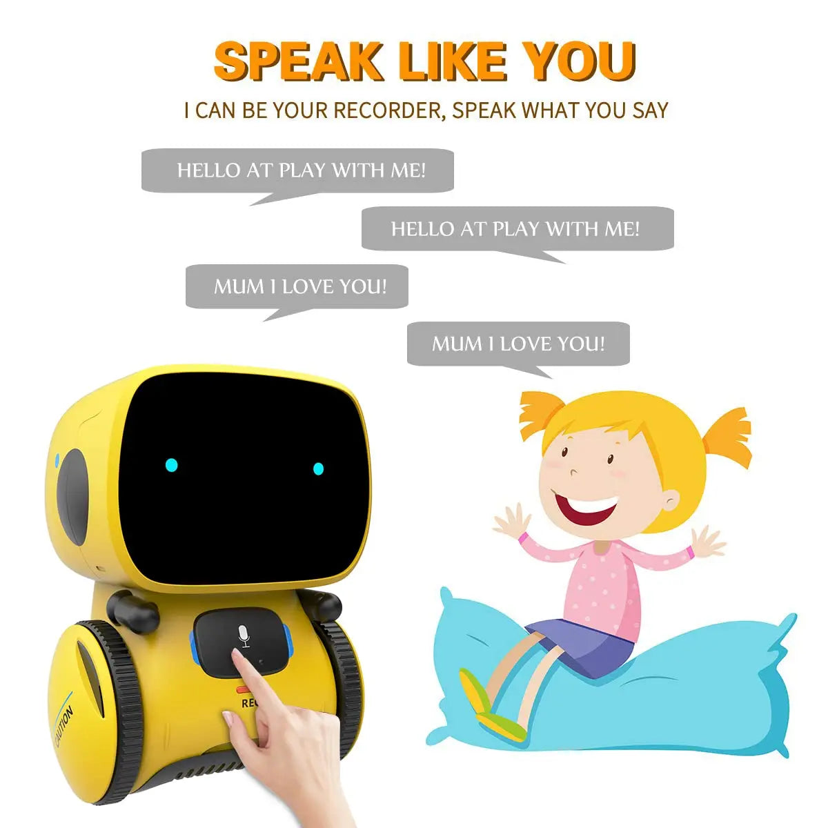 Yellow Smart Robot AT001 Toy