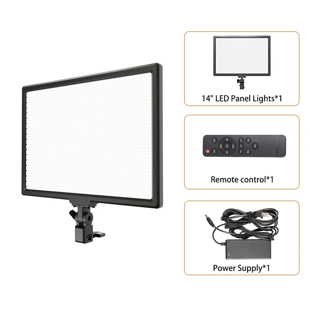 14'' LED Video Light Photography Selfie Dimmable Panel Lighting Photo