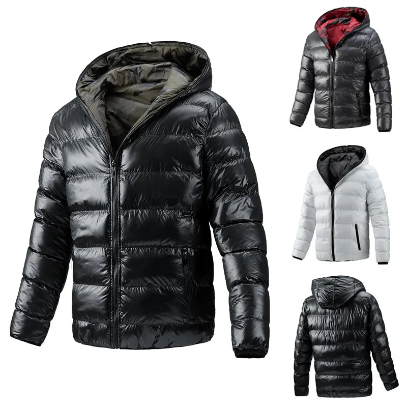 Men Thick Jackets Fashion Two Sides Jacket Slim Fit Coats Male