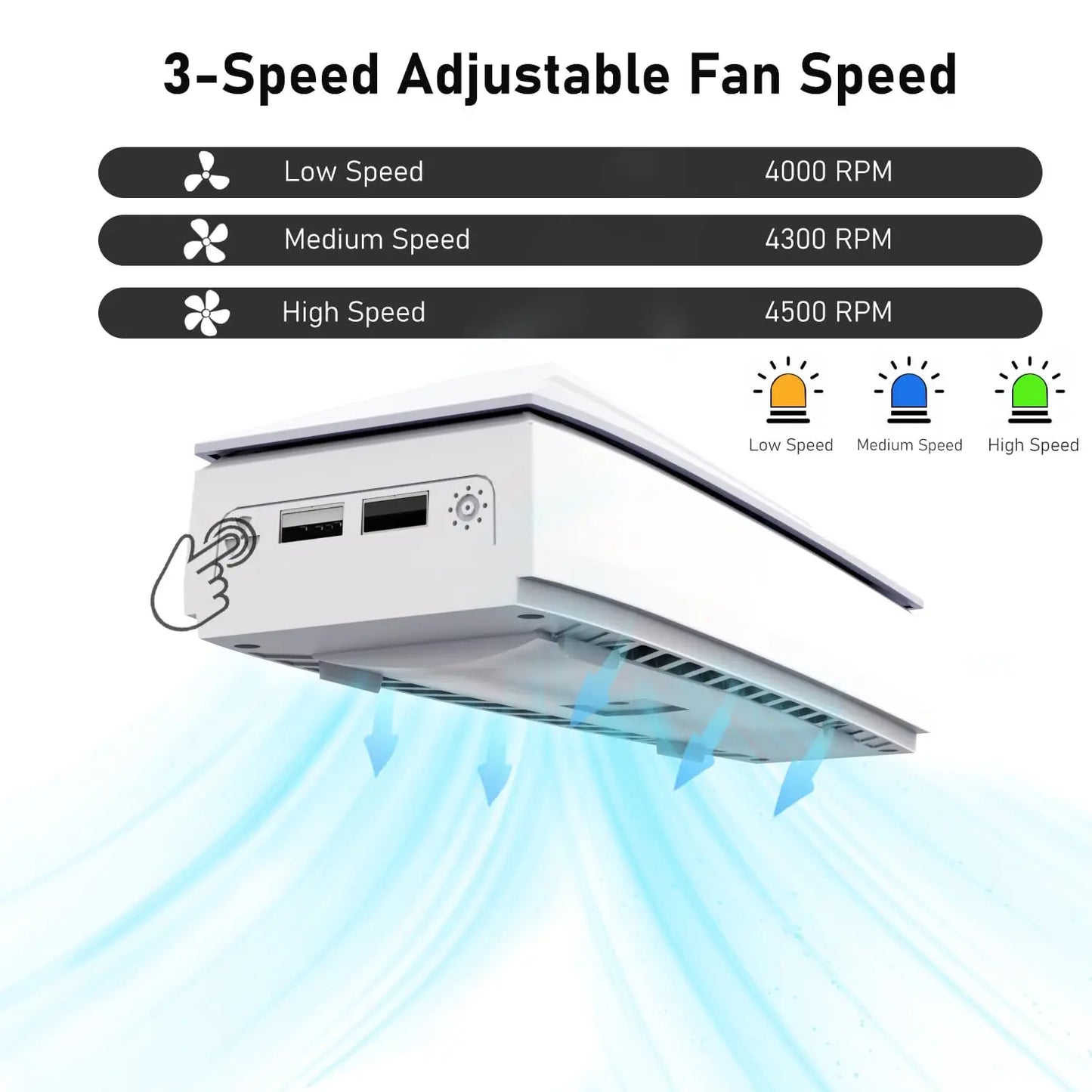 LED Cooling Fan for PS5