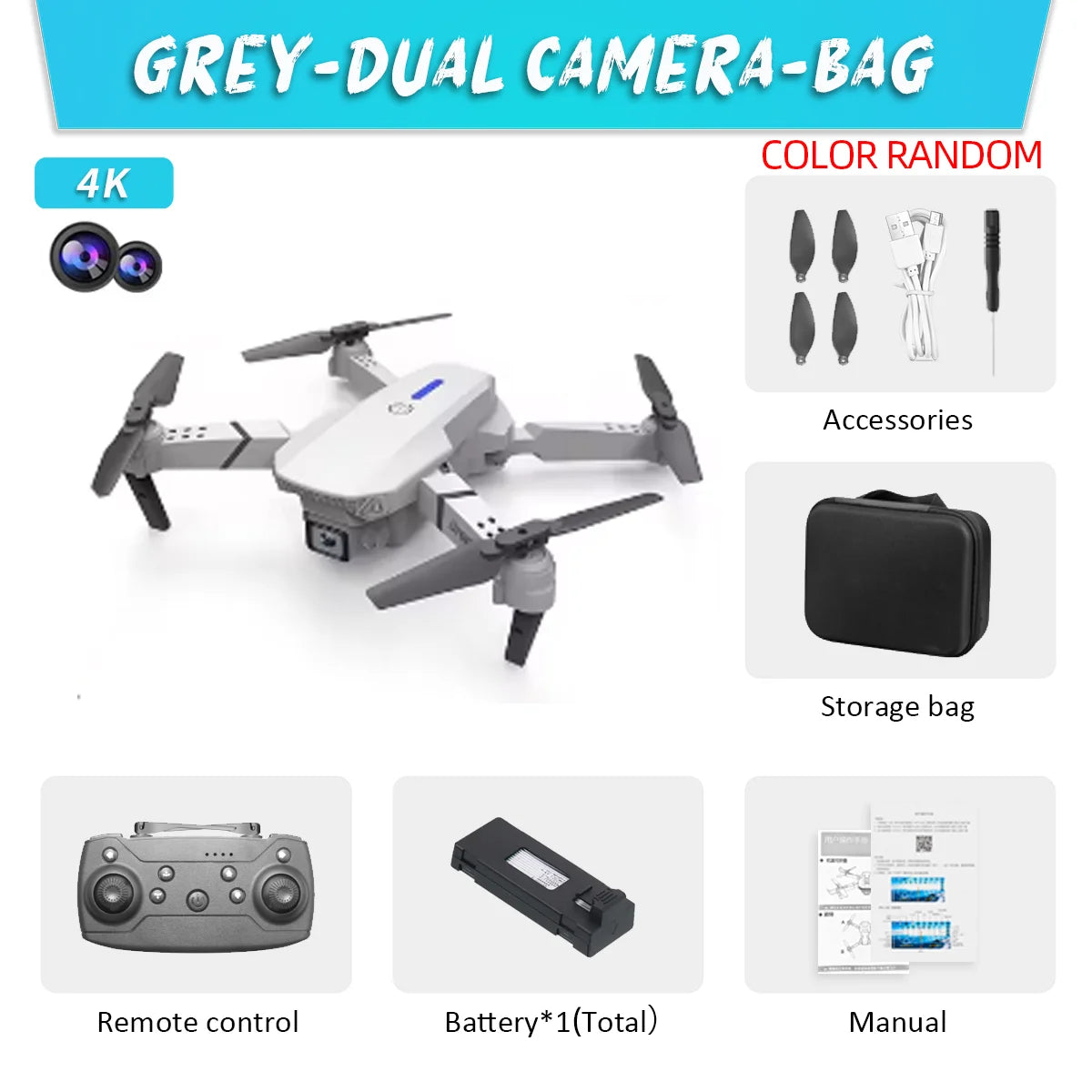 New E88 Pro WIFI FPV Drone Wide Angle HD 4K 1080P Camera