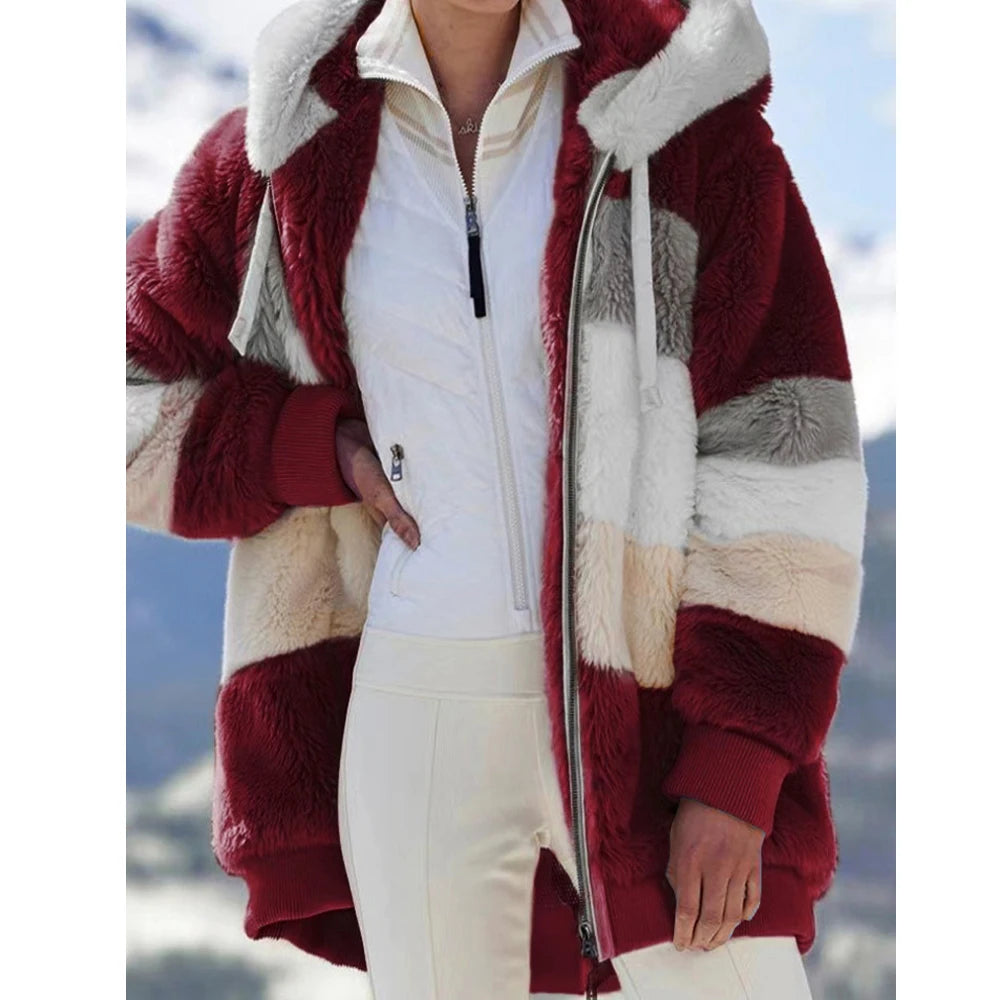 Winter Fashion Women's Coat 2025 Hooded Zipper Ladies Jacket