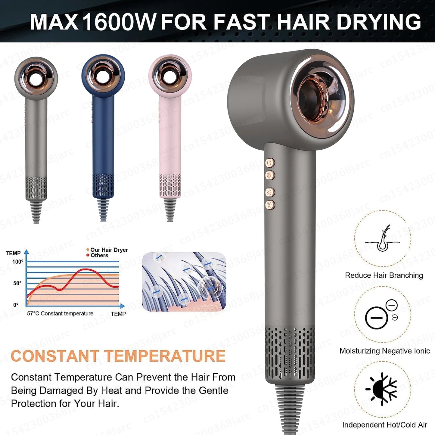 Super Hair Dryer 220V Leafless Hair dryer Personal Hair Care Styling Negative Ion Tool