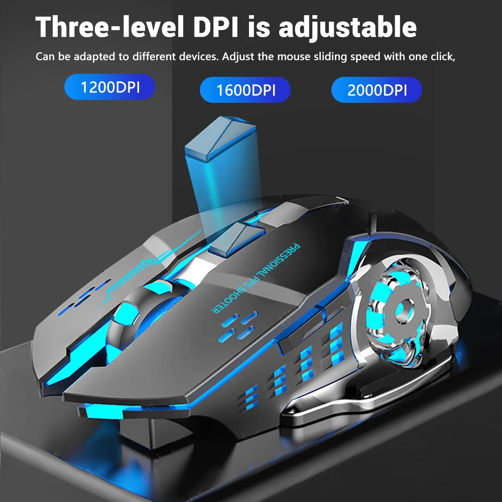 Rechargeable Wireless Mouse Gaming Computer Silent Bluetooth Mouse