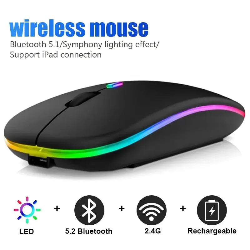 Wireless Mouse RGB Rechargeable