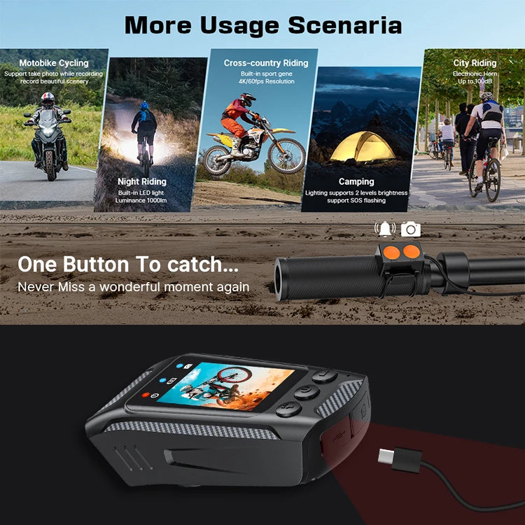 4K 60FPS Action Camera Outdoor Motorcycle Bike Helmet