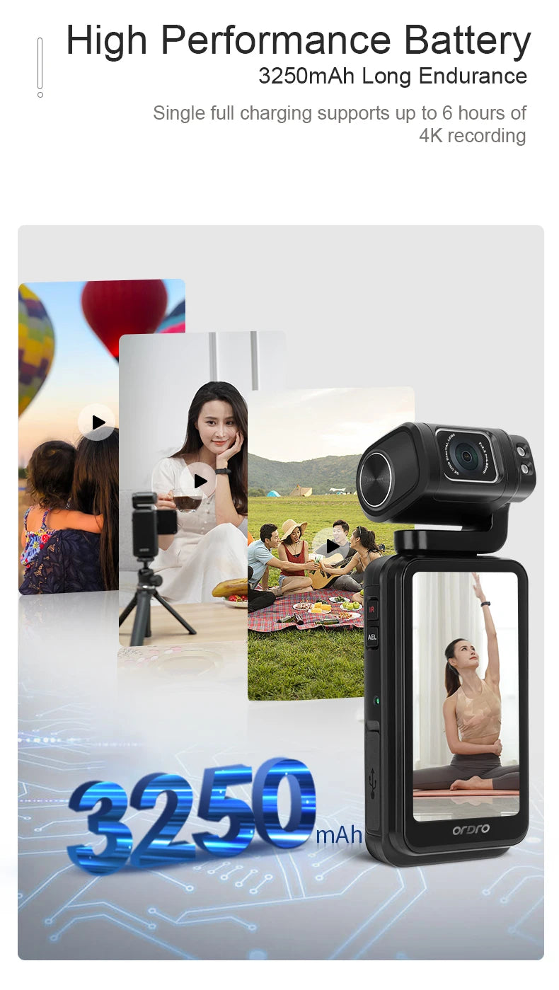 5K  Image Stabilization Built-in Big Size Screen Handy Cam