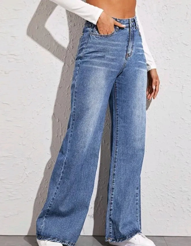 Women Denim Wide Leg Pants Jeans