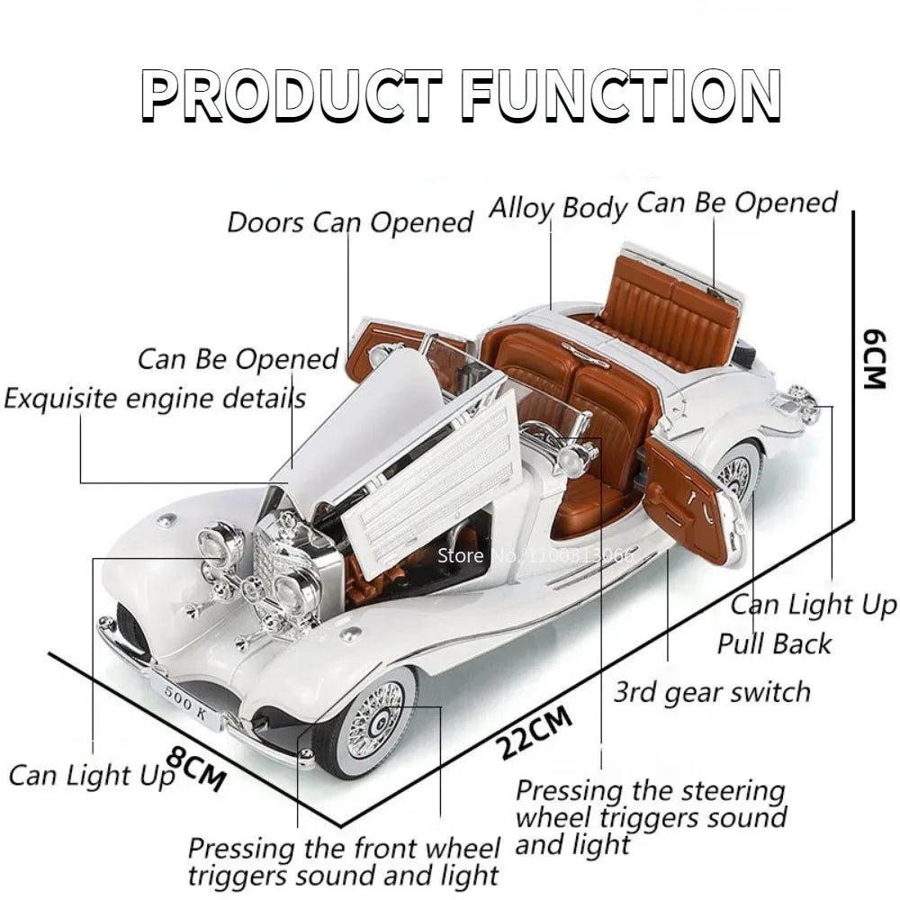 Scale 500K Vintage Car Model Toy