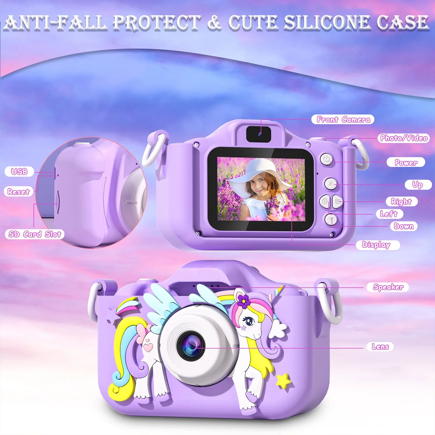 Kids Mini Camera Cartoon Unicorn Toys