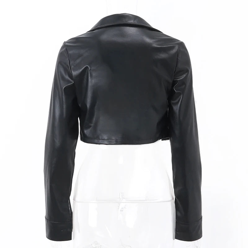 Autumn Leather Short women Jacket