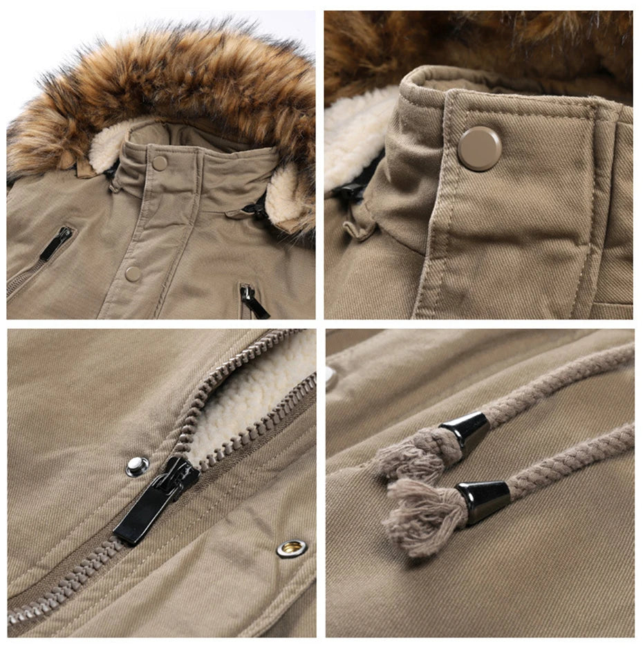 Winter Fleece Jacket Men Thick Cargo Jacket Coat Autumn Winter Warm Coat Male Fashion