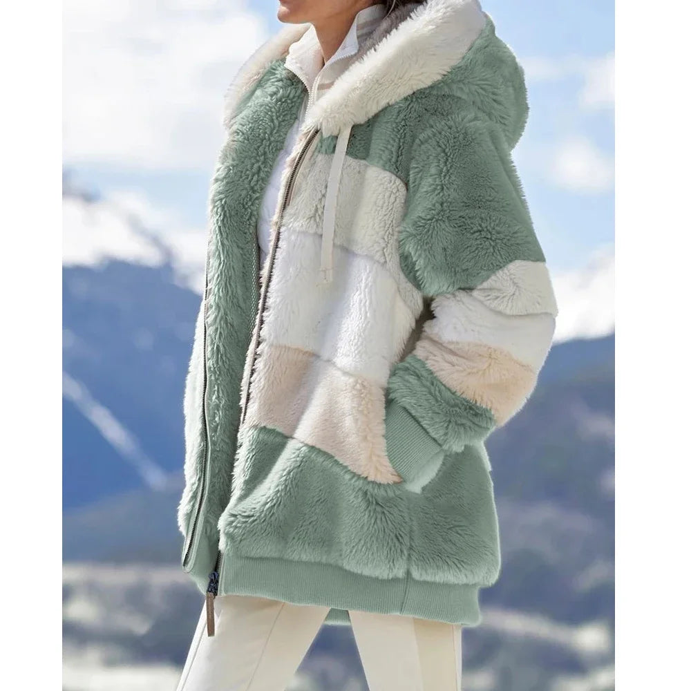 Winter Fashion Women's Coat 2025 Hooded Zipper Ladies Jacket