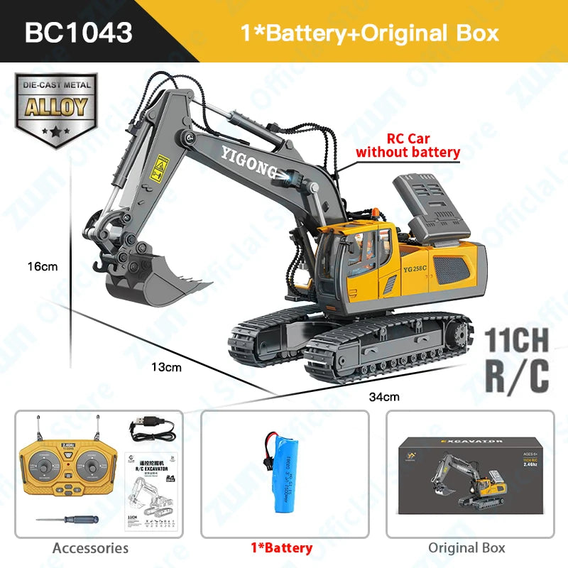 Remote Control Excavator Dump Truck RC Model Car Toy