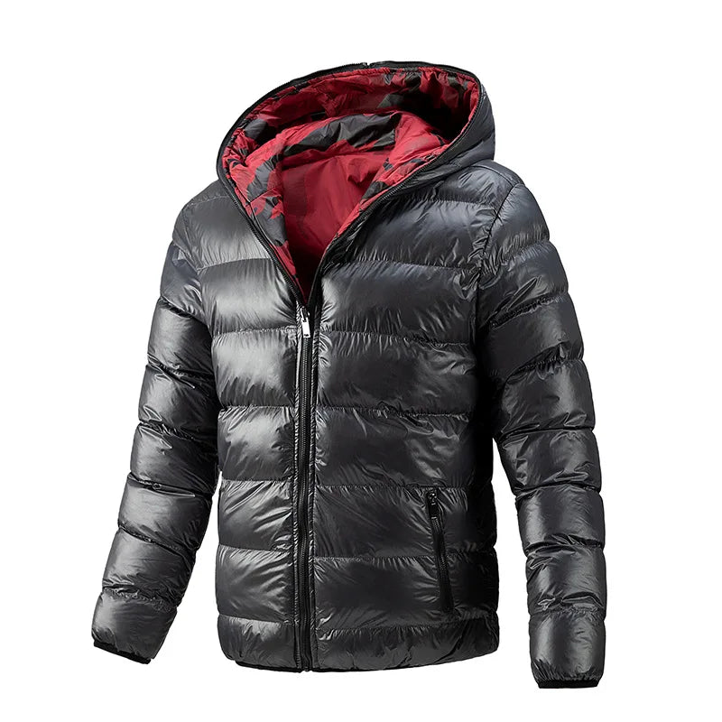 Men Thick Jackets Fashion Two Sides Jacket Slim Fit Coats Male