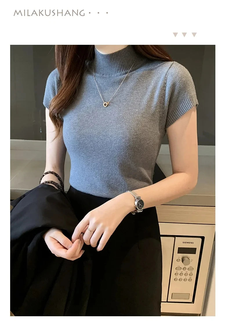 Women's Half-High Neck T-Shirt