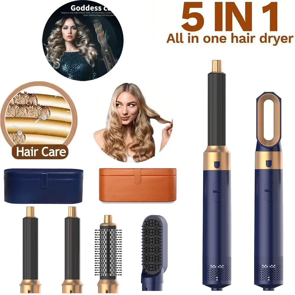 2025 New 5-in-1 Hair Dryer Hot Comb Set Professional Curling Iron Hair Straightener Styling Tool for Dyson Airwrap