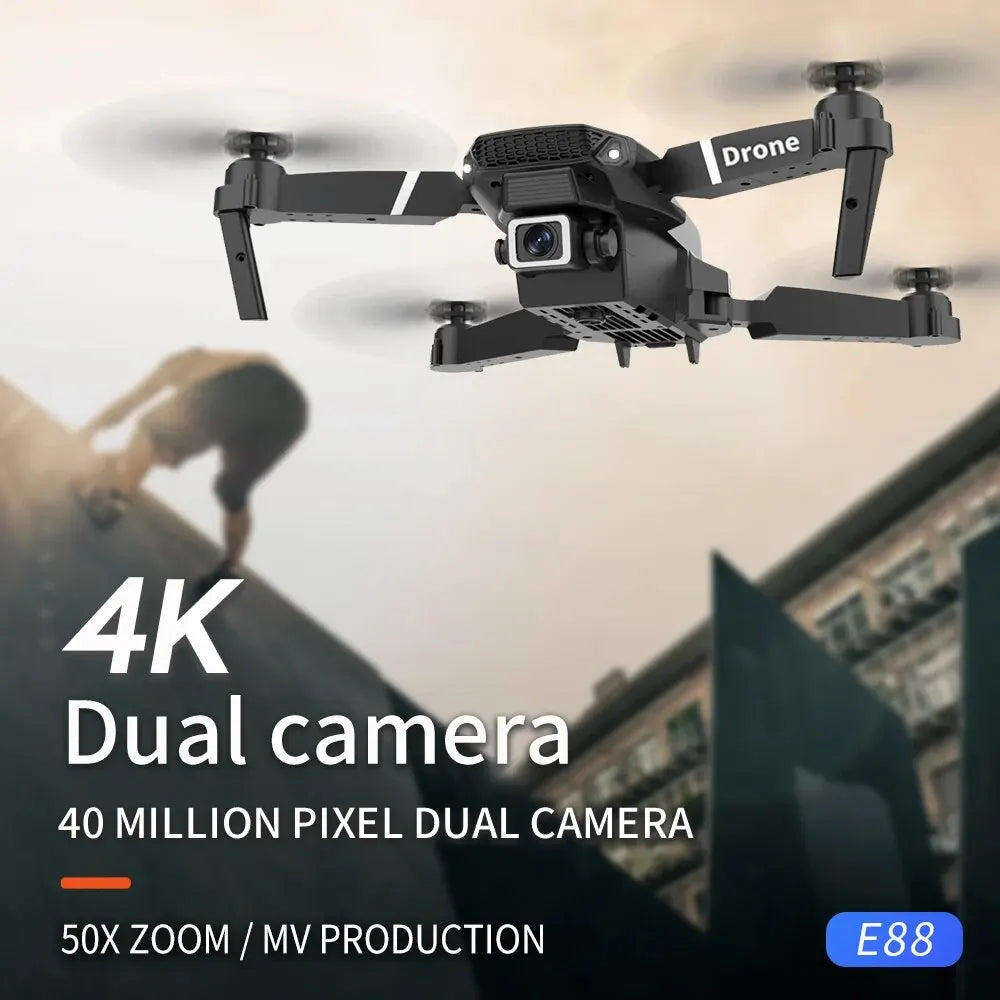 New E88 Pro WIFI FPV Drone Wide Angle HD 4K 1080P Camera