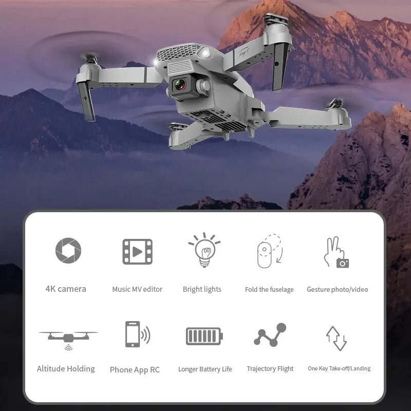 New E88 Pro WIFI FPV Drone Wide Angle HD 4K 1080P Camera