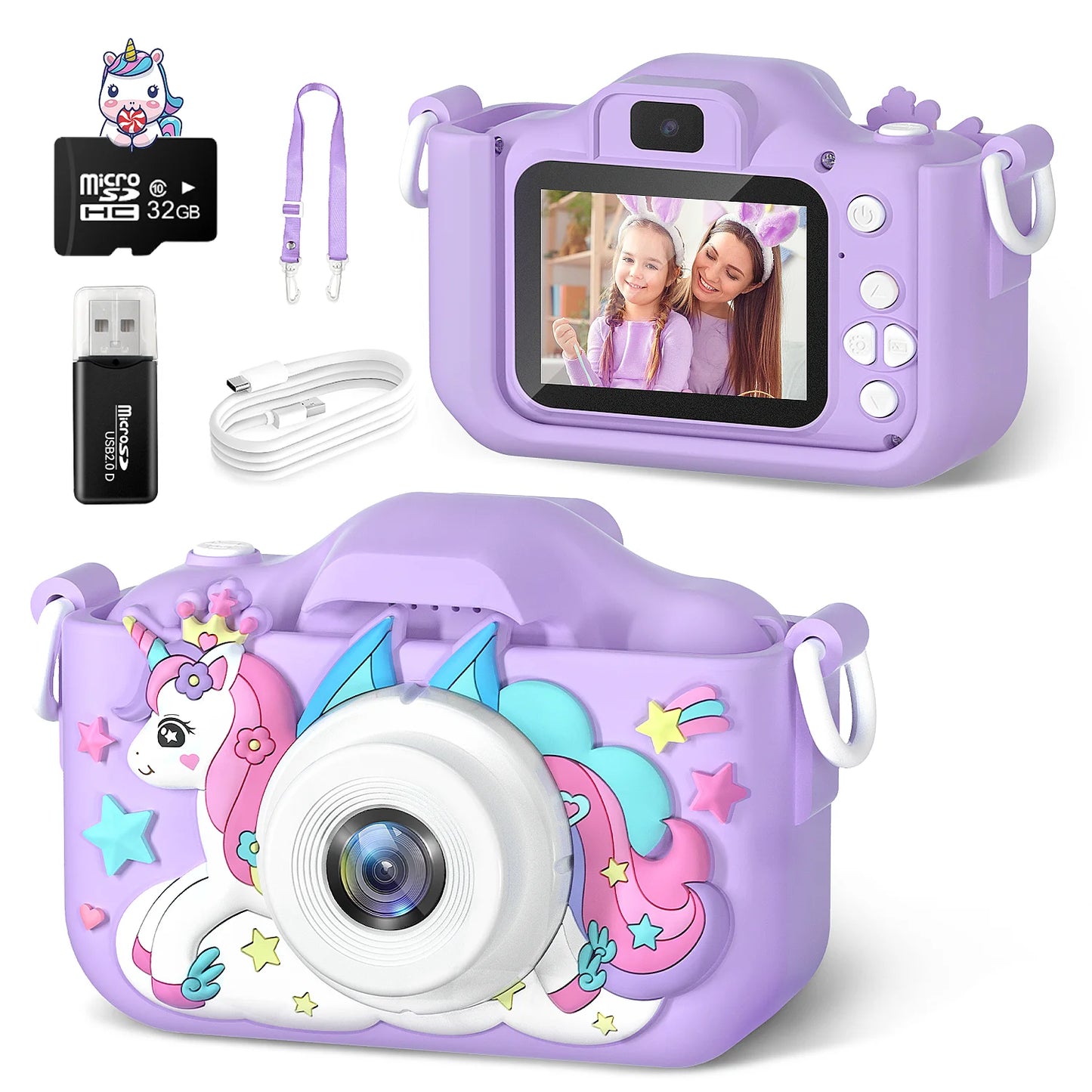 Kids Mini Camera Cartoon Unicorn Toys