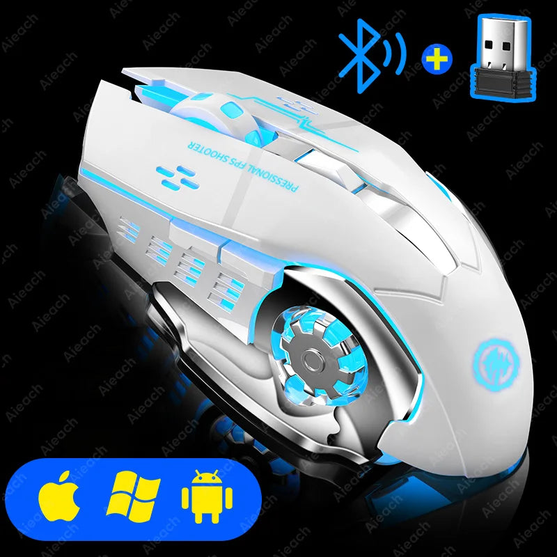 Rechargeable Wireless Mouse Gaming Computer Silent Bluetooth Mouse