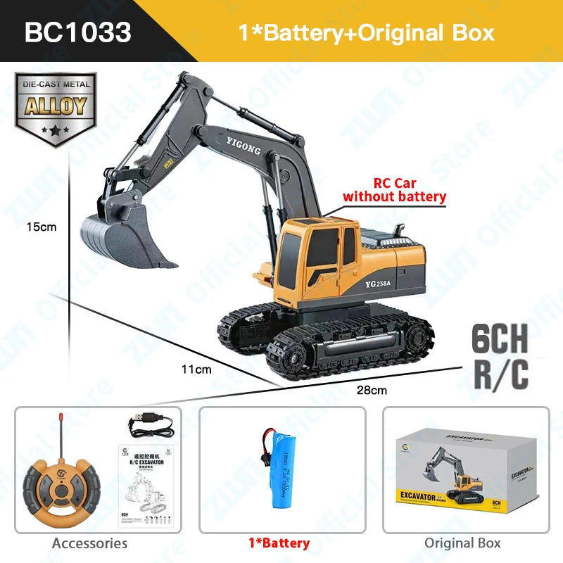 Remote Control Excavator Dump Truck RC Model Car Toy