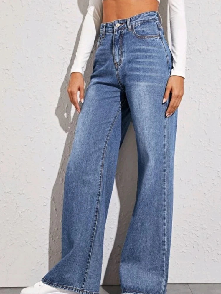 Women Denim Wide Leg Pants Jeans