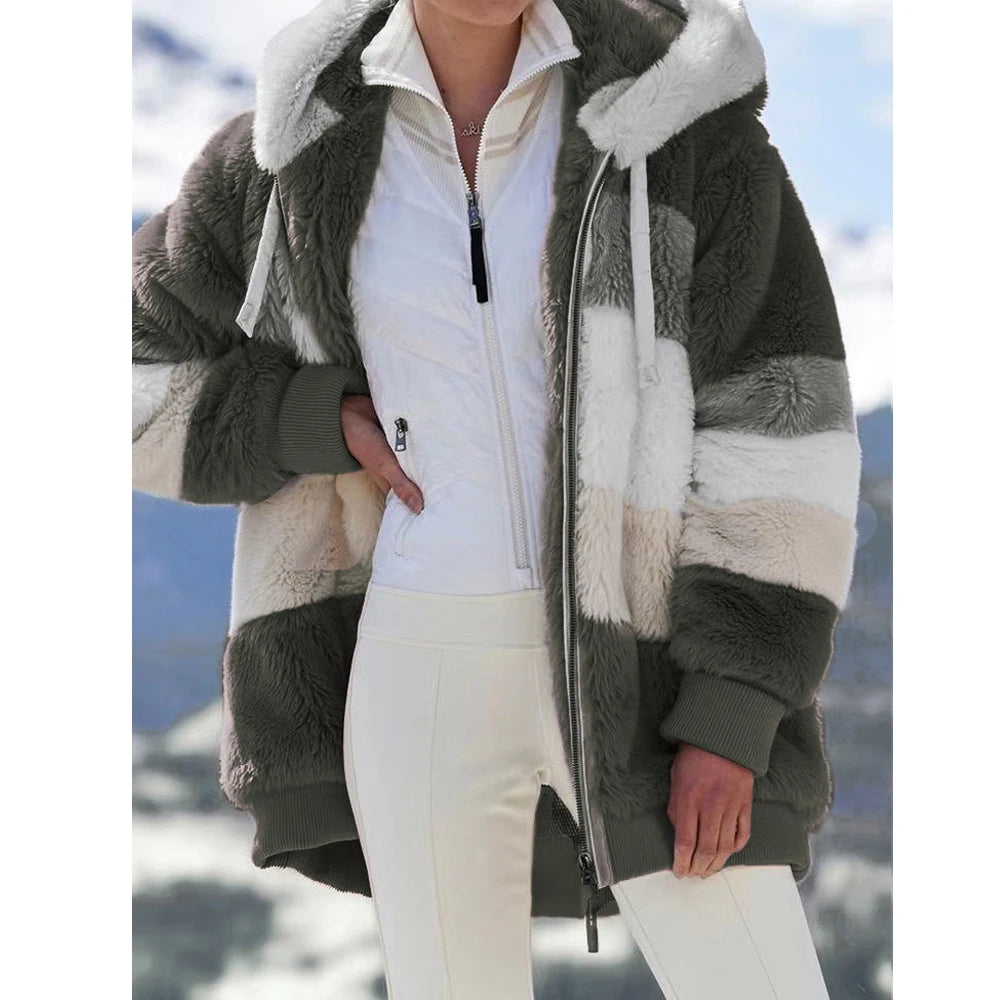 Winter Fashion Women's Coat 2025 Hooded Zipper Ladies Jacket