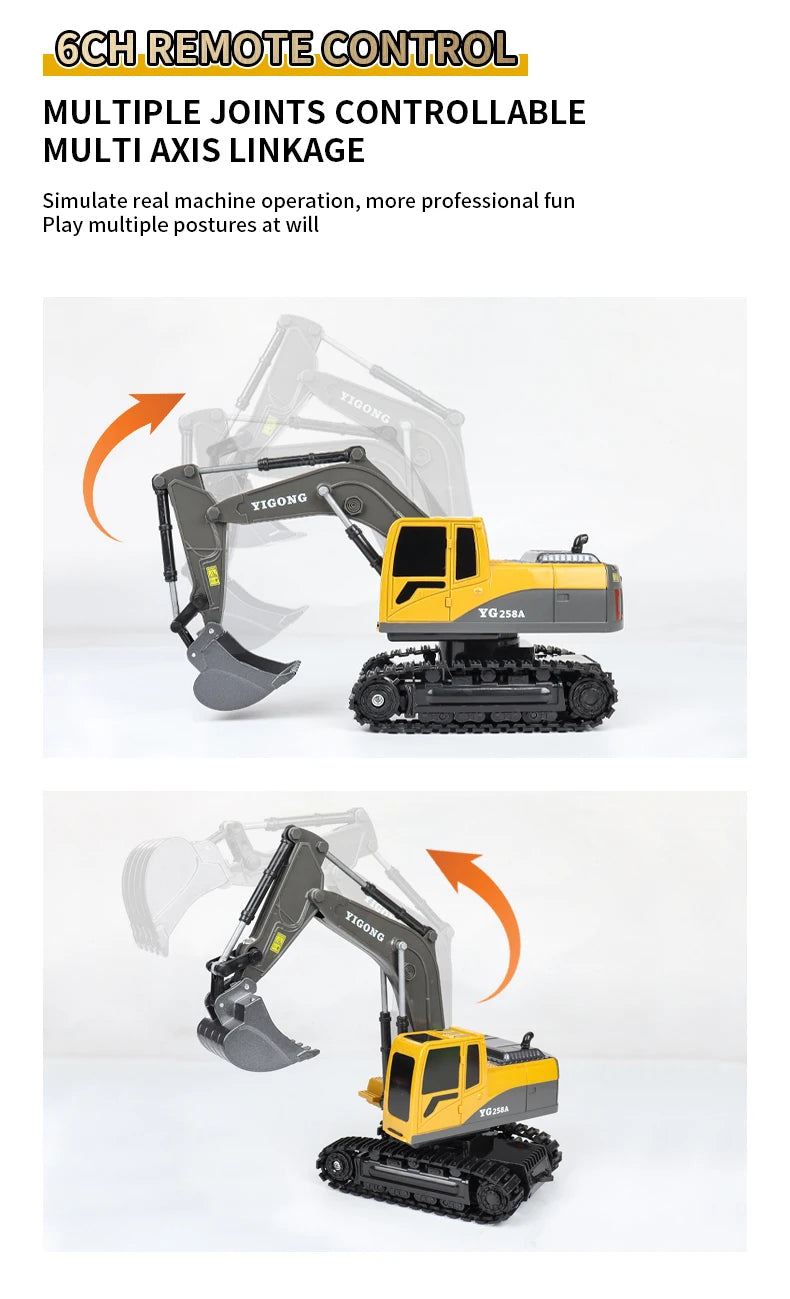 Remote Control Excavator Dump Truck RC Model Car Toy